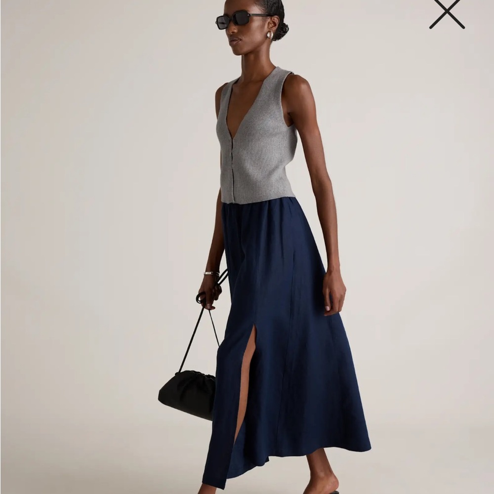 BLACK linen skirt